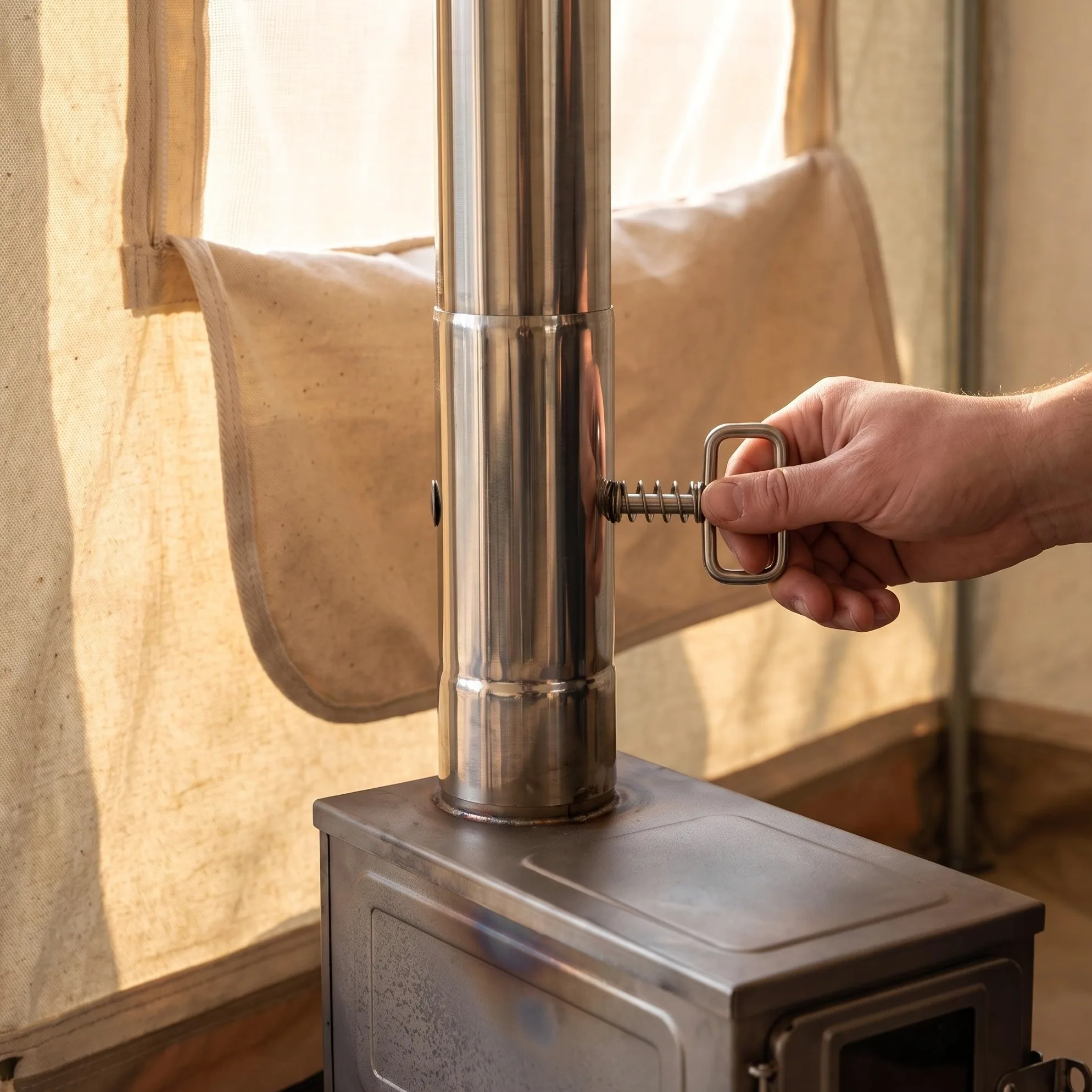 Artibetter 2 Pezzi Tubo per Stufa a Pellet: Tubo Canna fumaria per Stufa da Campeggio con serranda, di Ventilazione in Acciaio Inossidabile per cappe aspiranti e Accessori per caminetti da Esterno.