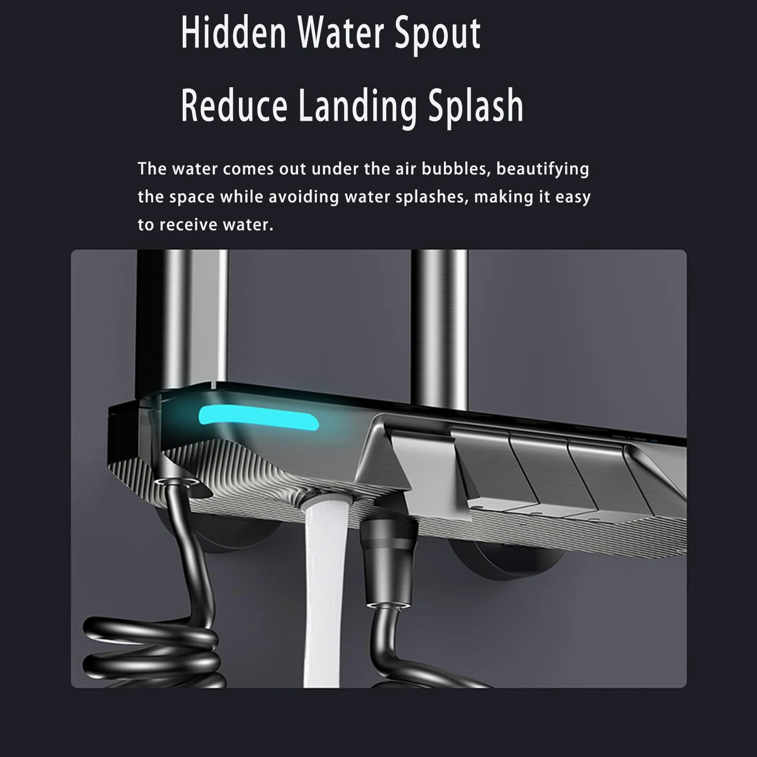 Set Doccia con Rubinetto termostatico e Display Digitale, Accessori a Vista con soffione, doccetta a 3 funzioni, beccuccio per Vasca, doccetta per Bidet, Bianco (Bianco A)