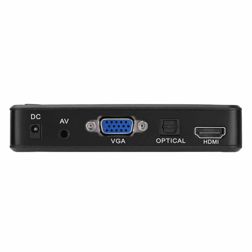 Lettore multimediale 1080P, 1080P HD TV Lettore multimediale audio e video 110 V-240 V con telecomando IR per RM/RMVB/AVI, unità USB e schede SD(VDE,EU Plug)
