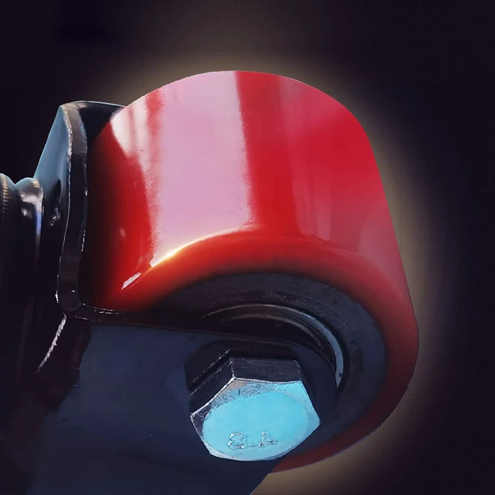 Ruote a Piastra da 2 Pollici (50 mm) con Portata 1000 kg, silenziose, in PU, con Freno, Antiscivolo, girevoli, per Trasporto Industriale, banco da Lavoro, Fabbrica, 4 Pezzi