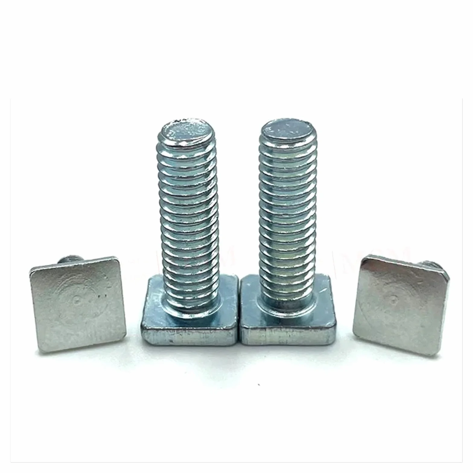 Bulloni a Testa Piatta Quadrata 4.8 Zincato a Forma di T Vite Prigioniera M4 M5 M6 Binario Bullone con Scanalatura a T Silver M4x10mm