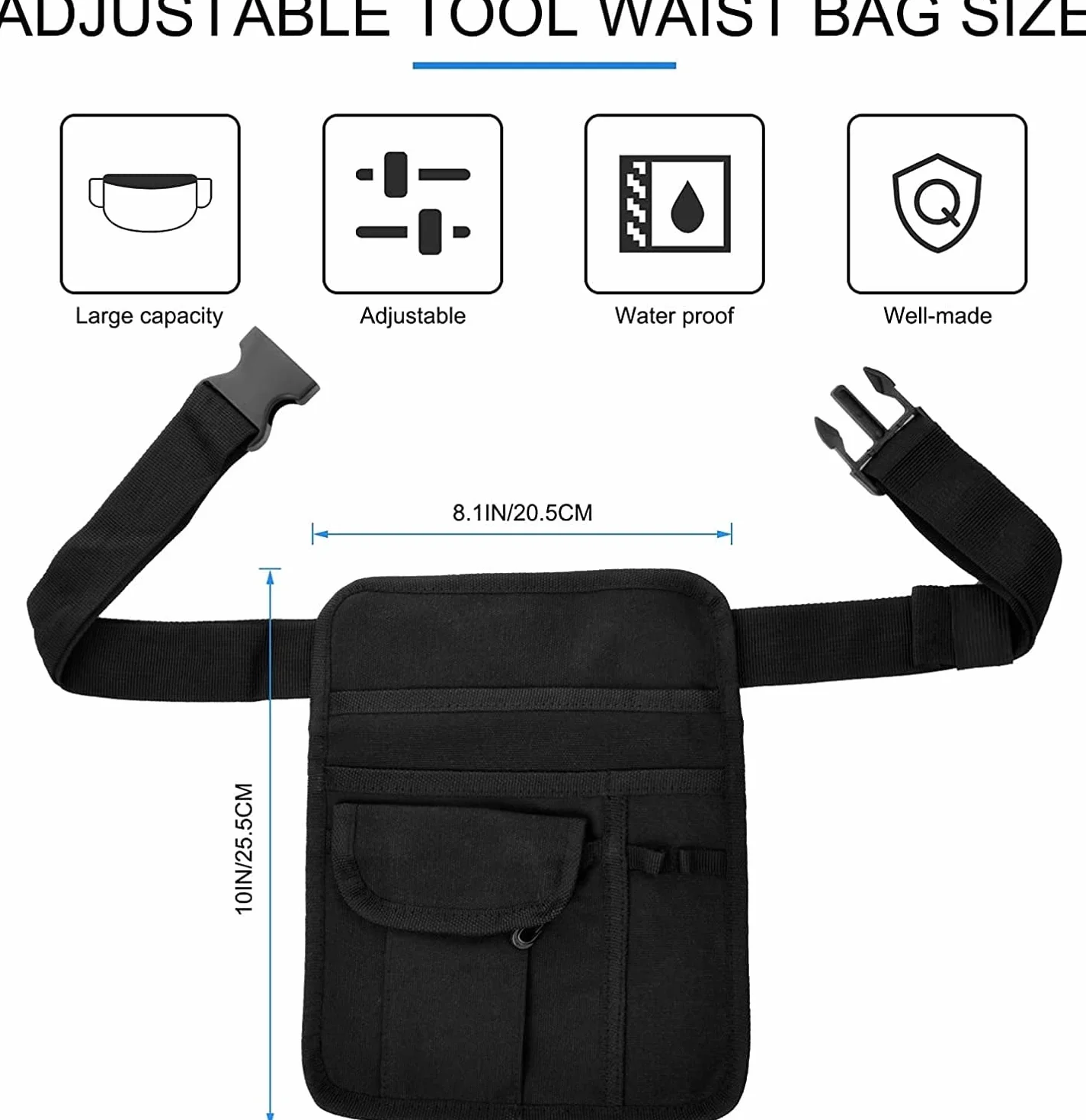 Grembiule da server da ristorante, cintura utility, marsupio, organizer per libri degli ospiti, tablet, portafoglio, cialde, titolari, penne, denaro