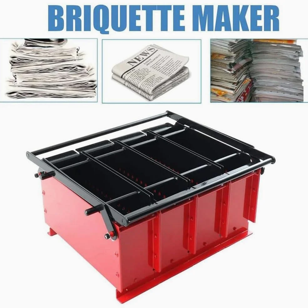 Creatore di bricchette, 4 scomparti per mattoni refrattari fai da te, ideale per riscaldamento interno ed esterno, strumento da giardino domestico