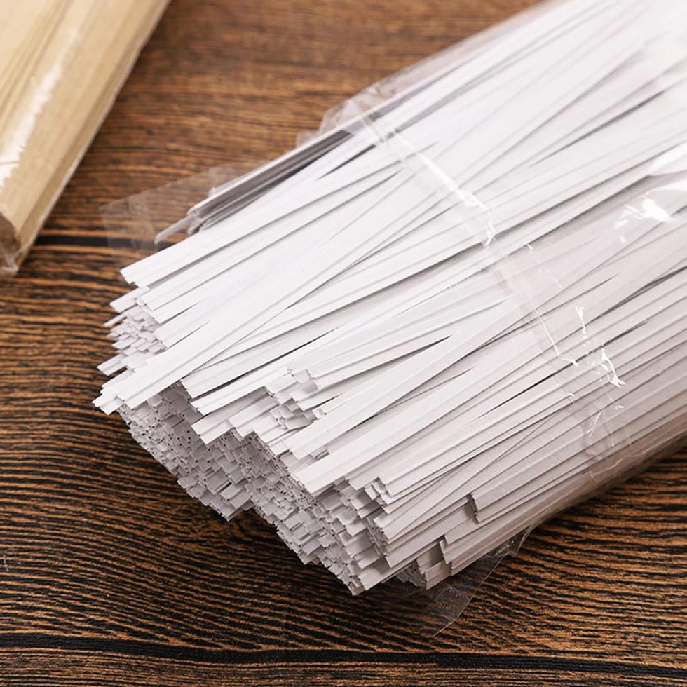 Carta Kraft Legami di Torsione Cravatte Twist Ties Bianco 1000PCS 10cmx4mm