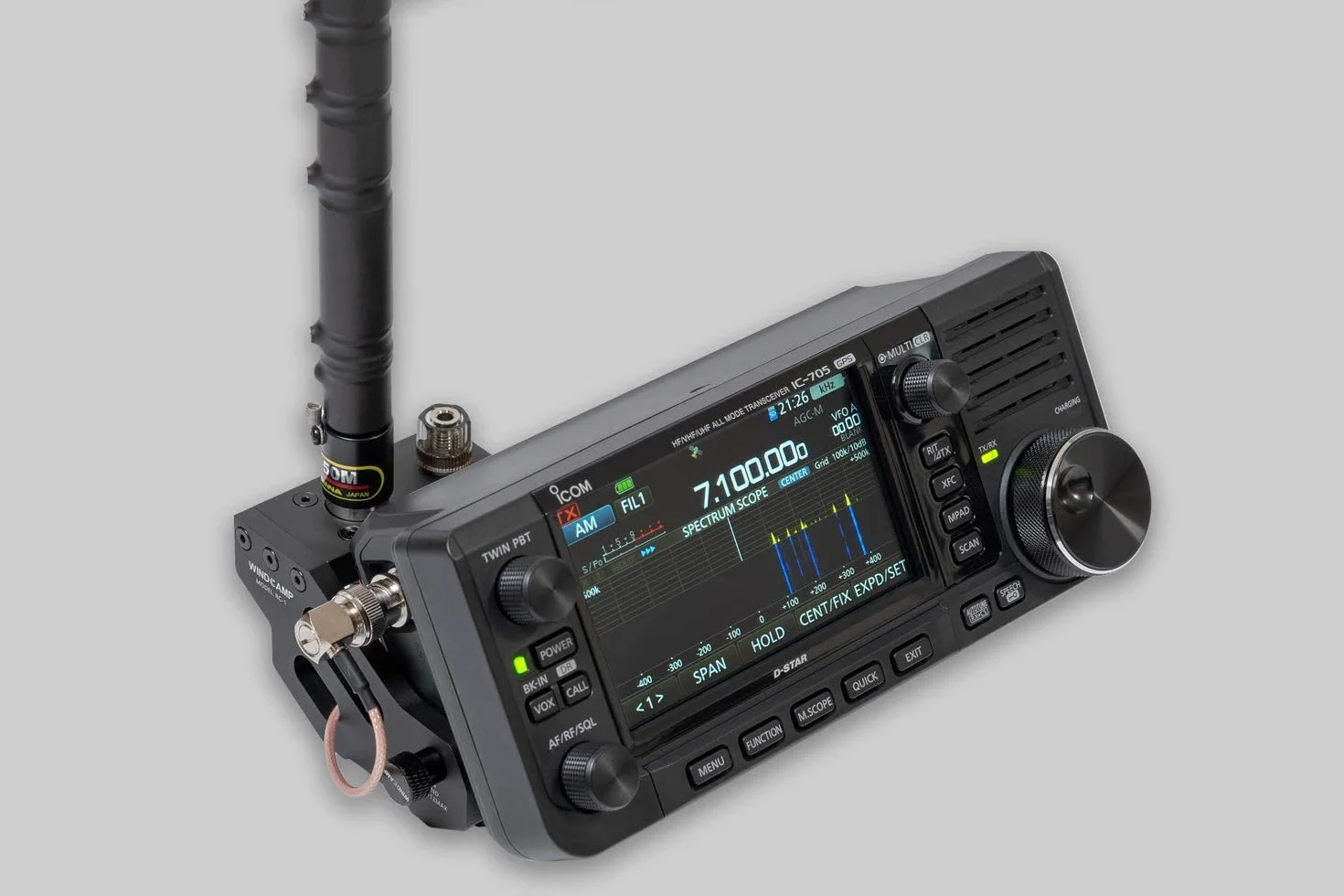 WINDCAMP - Supporto antenna a sgancio rapido per ICOM 705 IC-705
