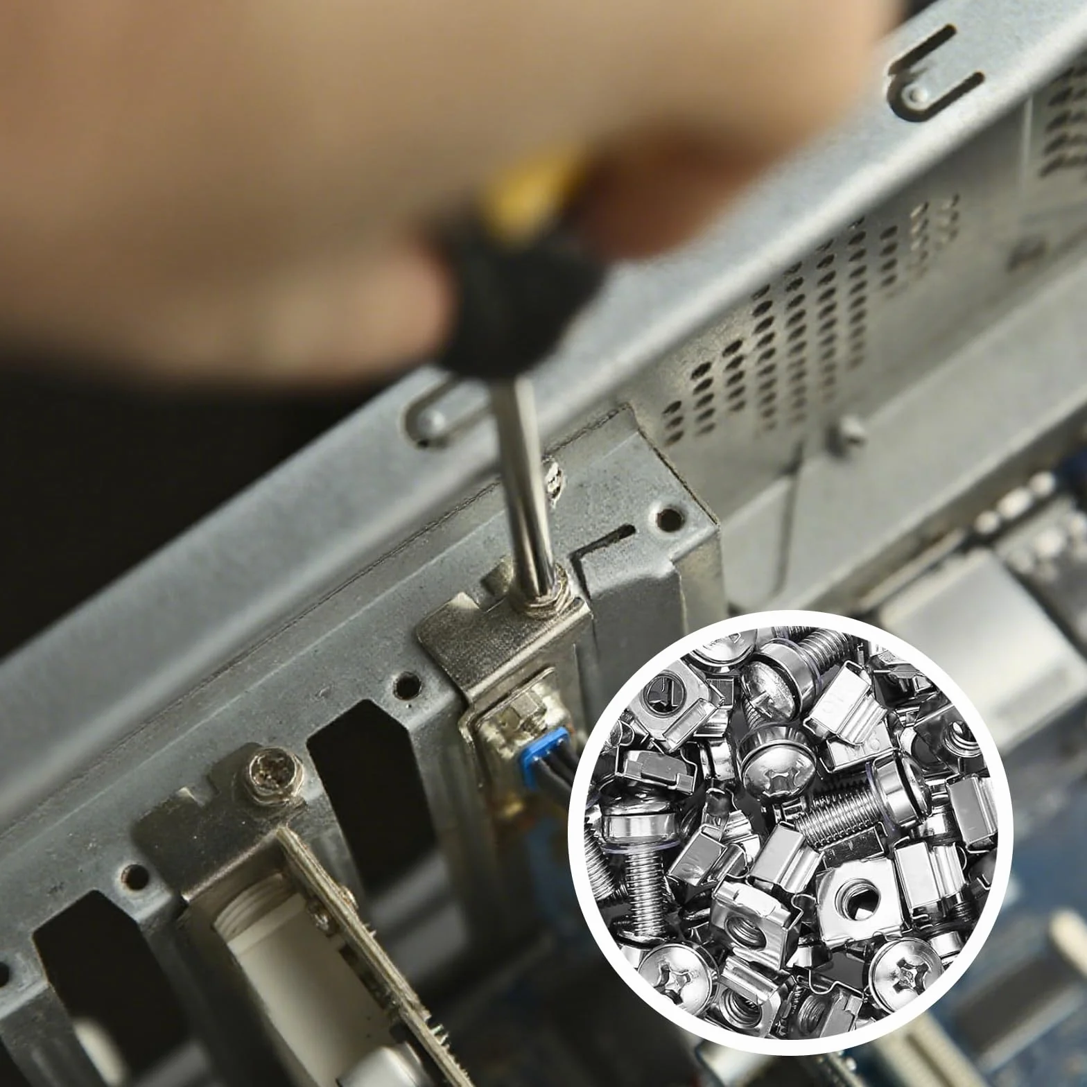 Set di Viti con Gabbia M6x16mm per Armadio Rack, Viti e Dadi di Montaggio per Server Accessori