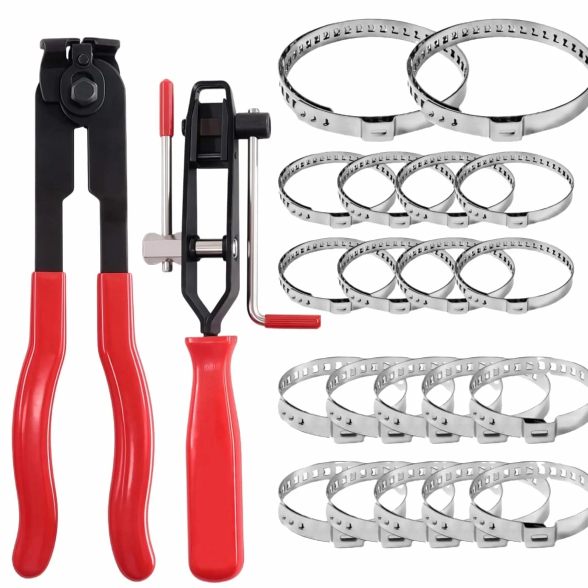 Set di 22 Pezzi Pinza per Fascette Auto Metalliche Stringitubo Acciaio Inox