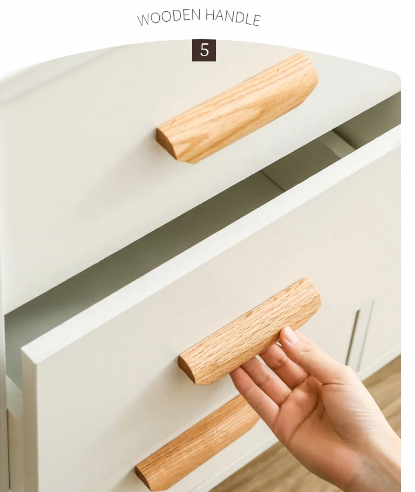 Pomelli per cassetti in legno di faggio, per mobili, porte, armadi, armadi, maniglie a forma di fiocco in legno di gomma (90 mm)