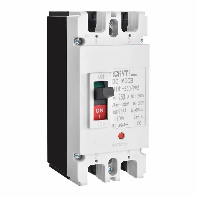 Interruttore Magnetotermico Differenziale 1p 2p PV. Corrente Continua DC 250V 550V 250A 2 Interruttore A 5 Anni Solare Automatico MCCB(2P 200A 550VDC)