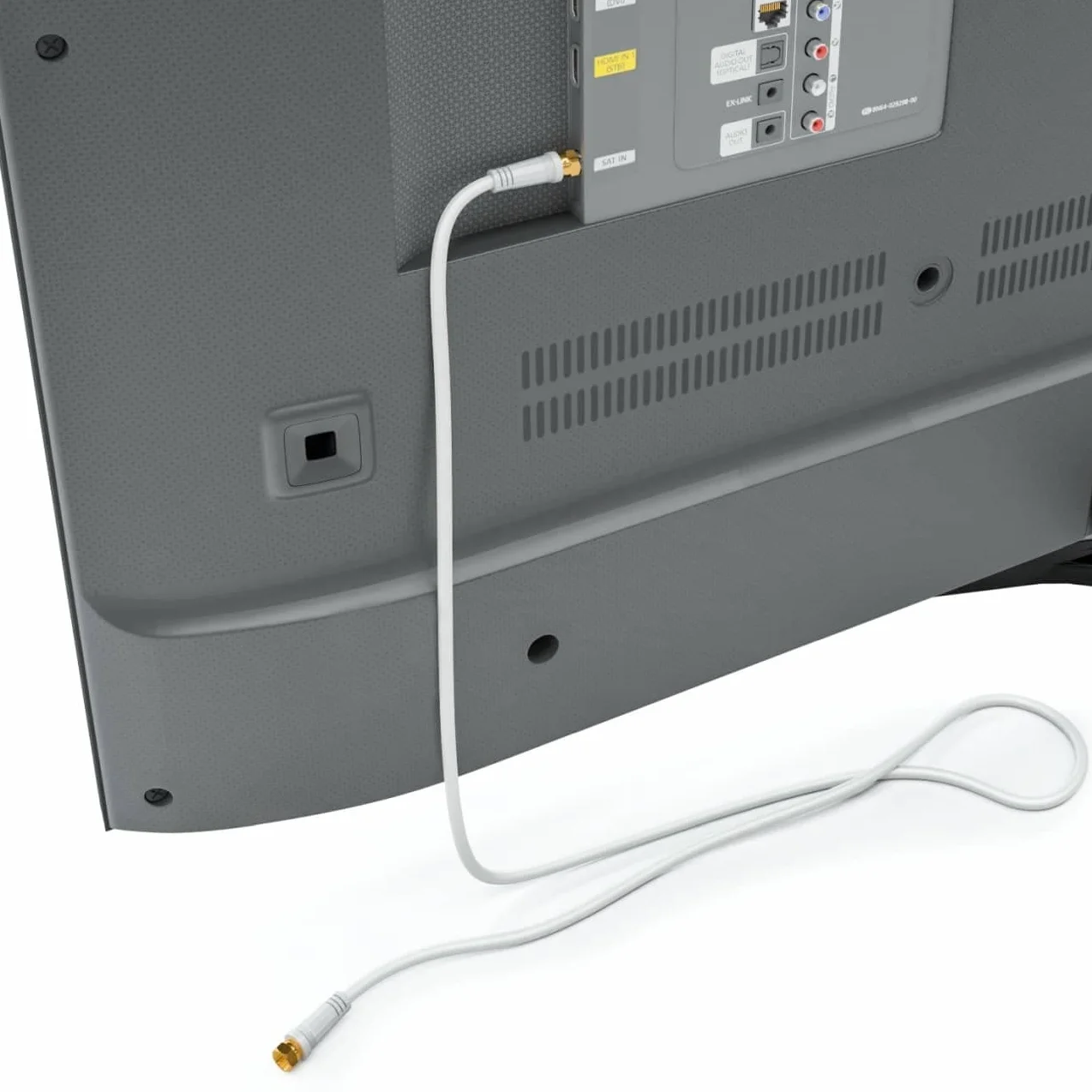CABLEPELADO Cavo antenna SAT, 75 ohm, connettore F maschio a F maschio tipo F, satellitare Freesat Sky Virgin BT TV, HDTV, DVB, radio DVD, bianco, 1,5 m