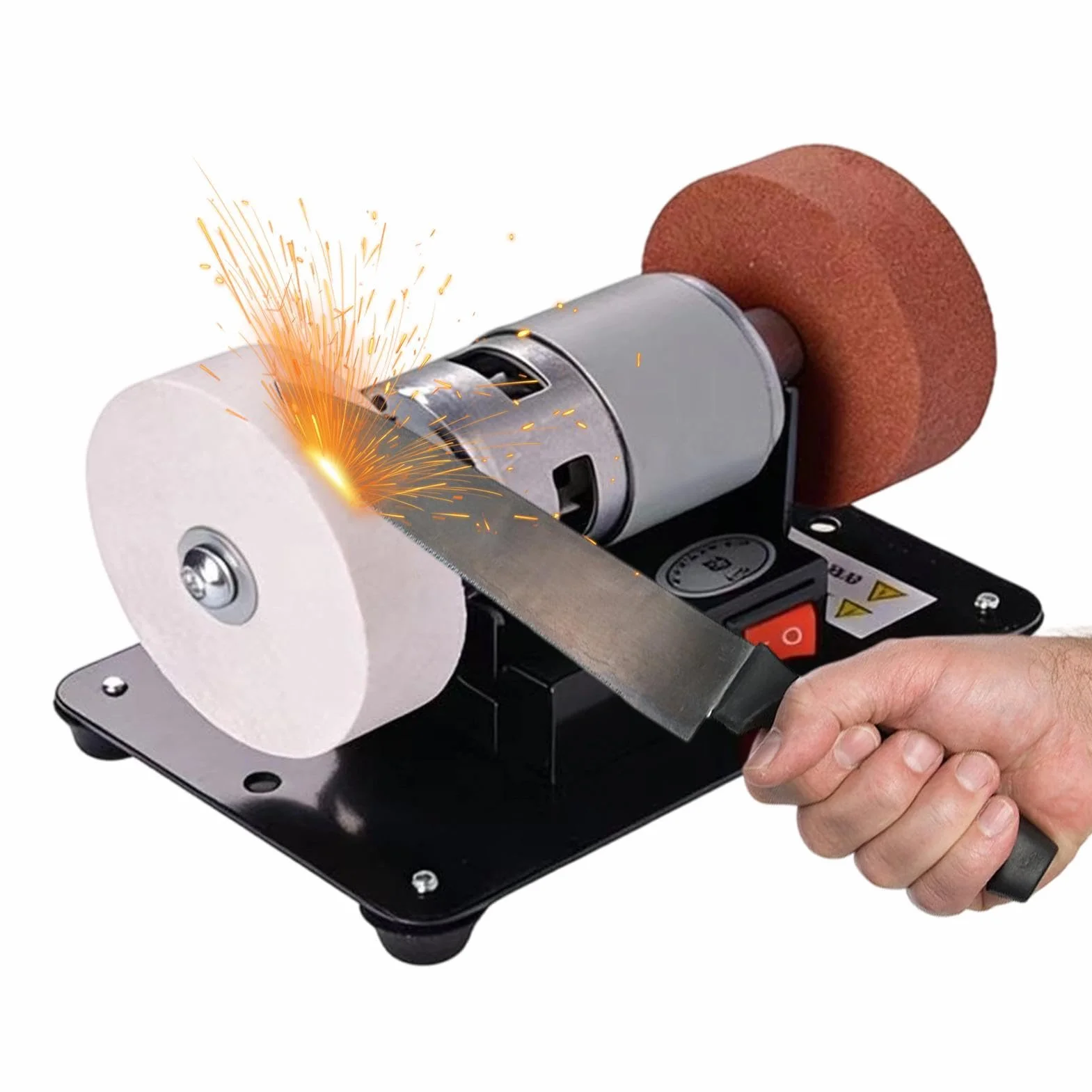 Mini Smerigliatrice Da Banco | 100W 6000 Giri/Min Max Velocità Mini Silenziosa,Levigatrice Lucidatrice Da Tavolo | Per Metallo, Fai Da Te, Lucidatura Gioielli, Levigatura, Modellismo, Incisione
