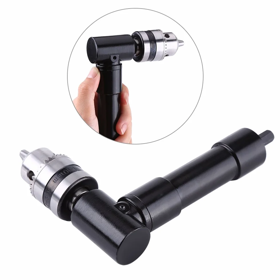 Alluminio Testa a Destra Curva di Estensione Mandrino 90 Grado Trapano Allegato 8mm Gambo Esagonale di Potenza Trapano Elettrico Strumento