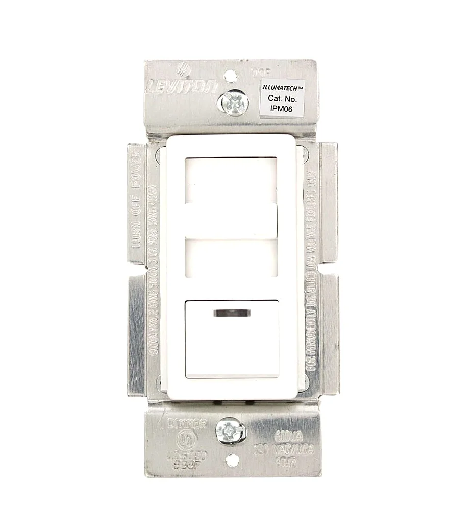 Leviton IllumaTech IPM06-1LZ 600VA/450W dimmer magnetico a bassa tensione, unipolare e 3 vie, bianco/avorio/mandorla chiaro
