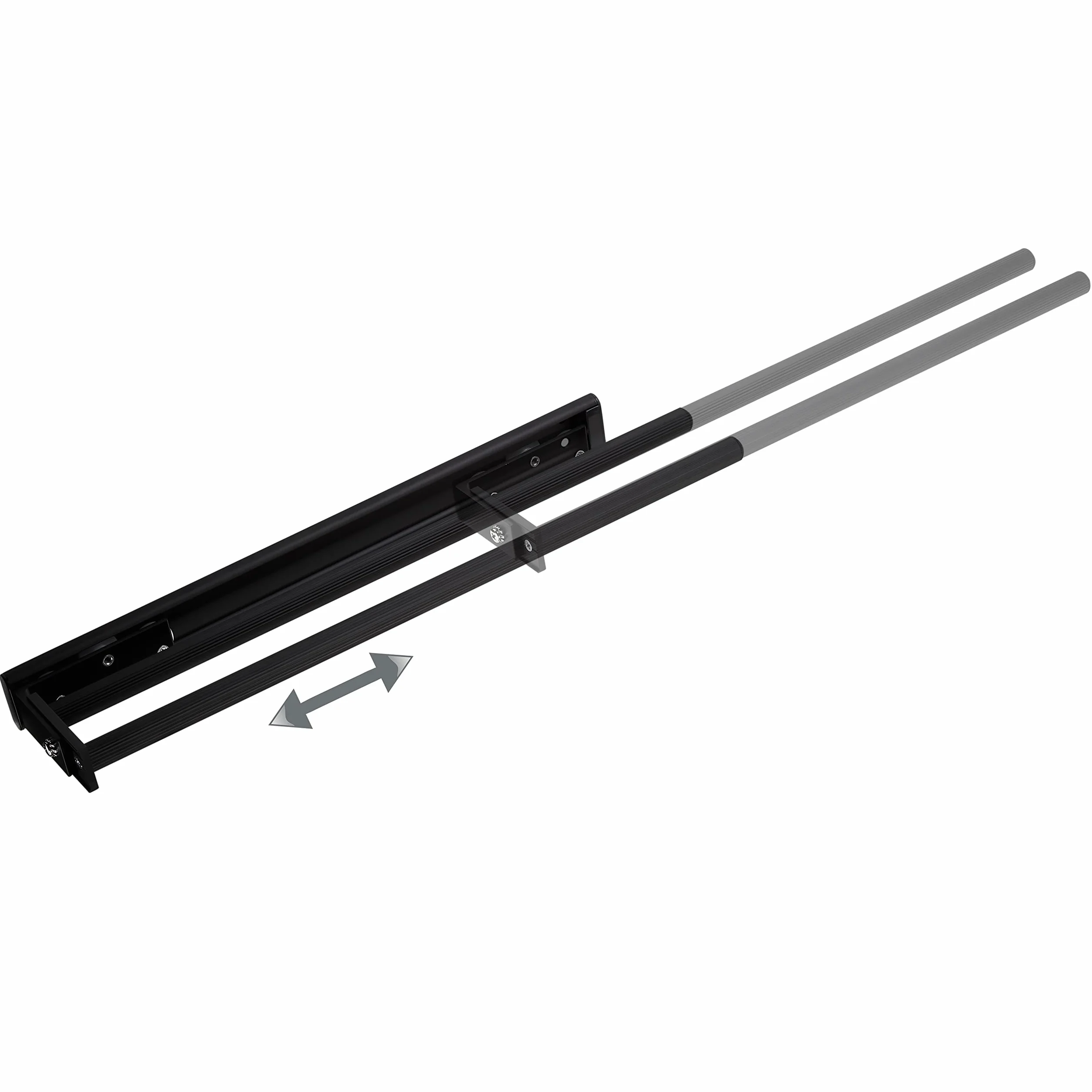 SOTECH Portasciugamani in alluminio nero opaco 2 bracci telescopico 450-730 mm