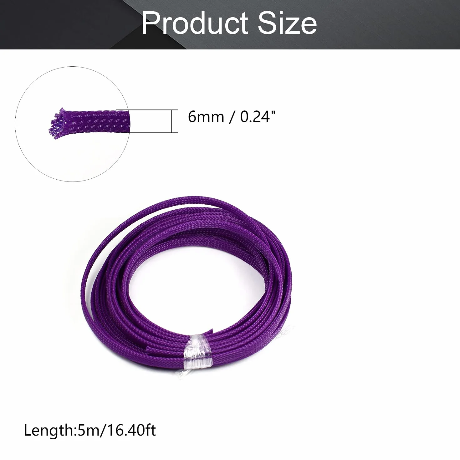 Othmro 1 manicotto per tenere in ordine i cavi, 5 m, organizer per cavi da scrivania, per cavi USB di TV/PC, protezione cavi per animali domestici, viola (larghezza: 6 mm)