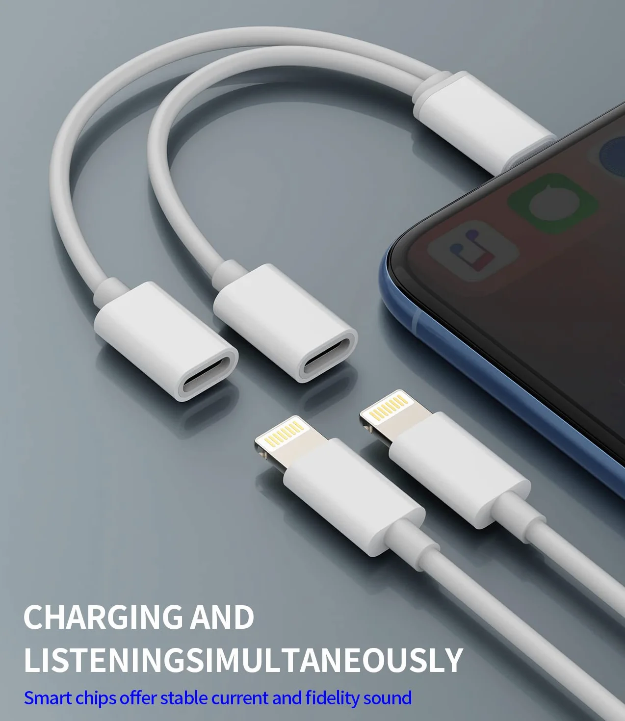 per iPhone Aux Ightning - Adattatore da jack a caricatore rapido (2 in 1) doppia spina per cuffie cavo di ricarica splitter per Apple MFI Audio s Fast Charger accessorio per 14 13 12 11 Pro Max 8 Plus