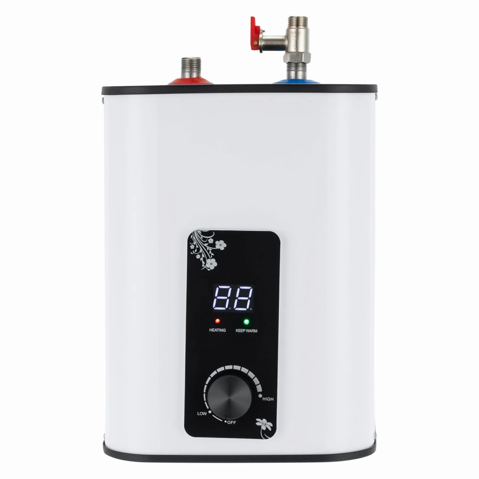 Scaldacqua elettrico istantaneo da 1500 W, temperatura regolabile da 0 a 65 °C, mini scaldacqua istantaneo con display, serbatoio acqua calda 8 l, piccolo scaldacqua istantaneo, per cucina, armadio