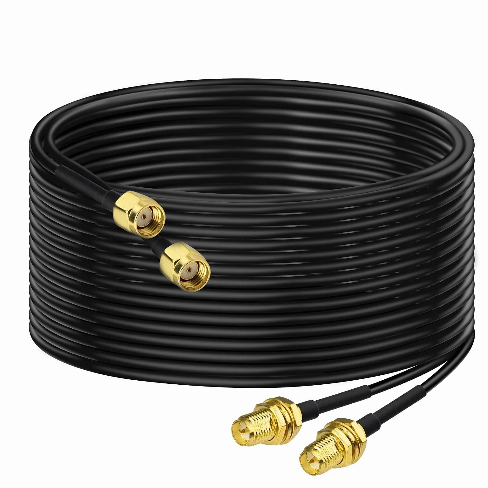Bingfu Cavo RP-SMA Prolunga Antenna WiFi 5 m (2 Pacchi) Adattatore da RP-SMA Maschio a Femmina RG174 per Telecamera IP Router Adattatore WiFi Scheda di Rete Wireless Mini PCI Express PCIE