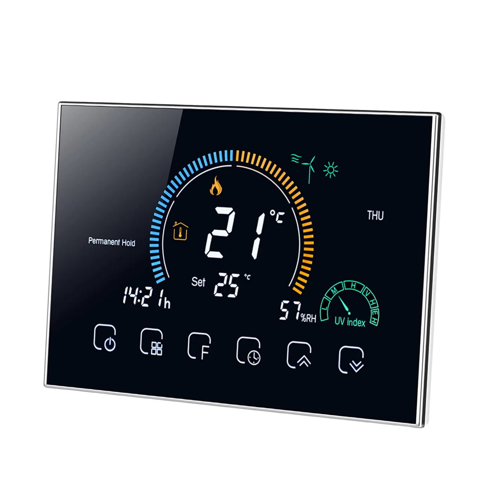 Kavolet Termostato programmabile intelligente Wi-Fi, con indice UV/display umidità/funzione di blocco, Controllo APP vocale,LCD retroilluminato