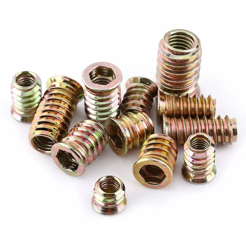 20 Pezzi Inserti Filettati M8 per Legno, Dado in Acciaio al Carbonio con Esagono Incassato per Mobili (M8*20mm)