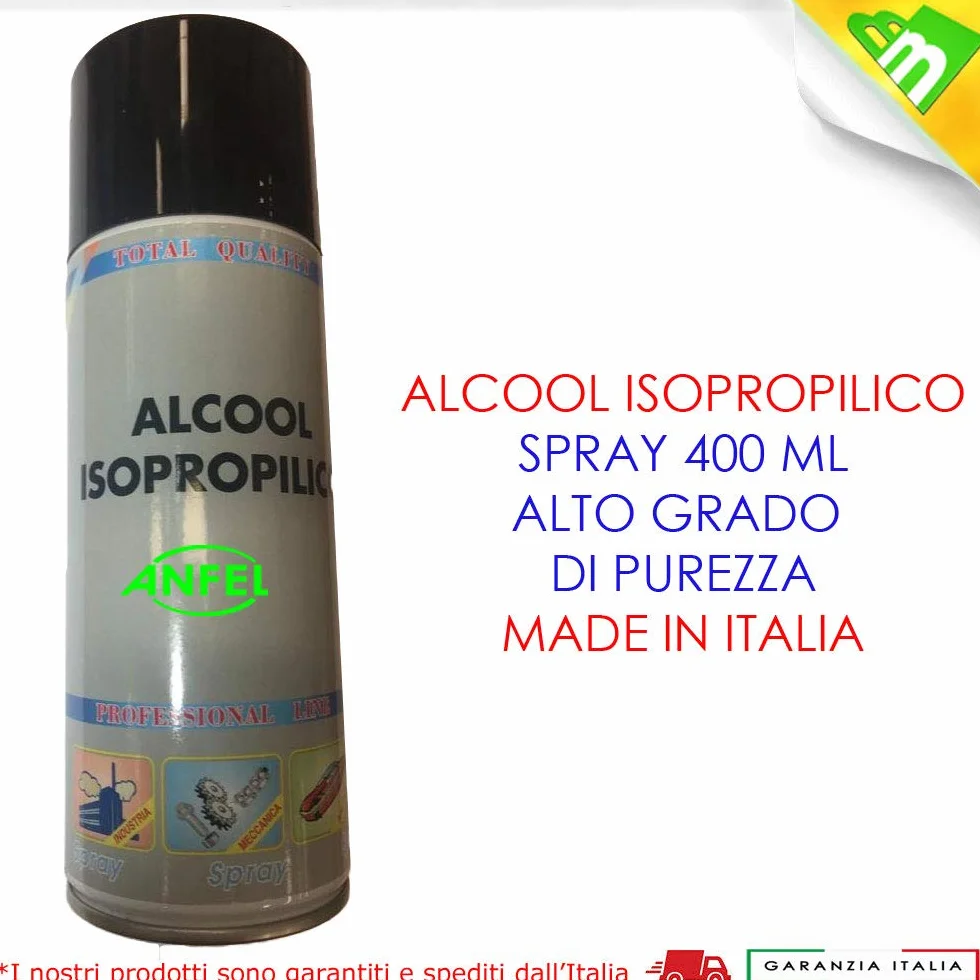 Spray Alcool Isopropilico, 400 ml Detergente efficace per tutte le strutture e gli involucri
