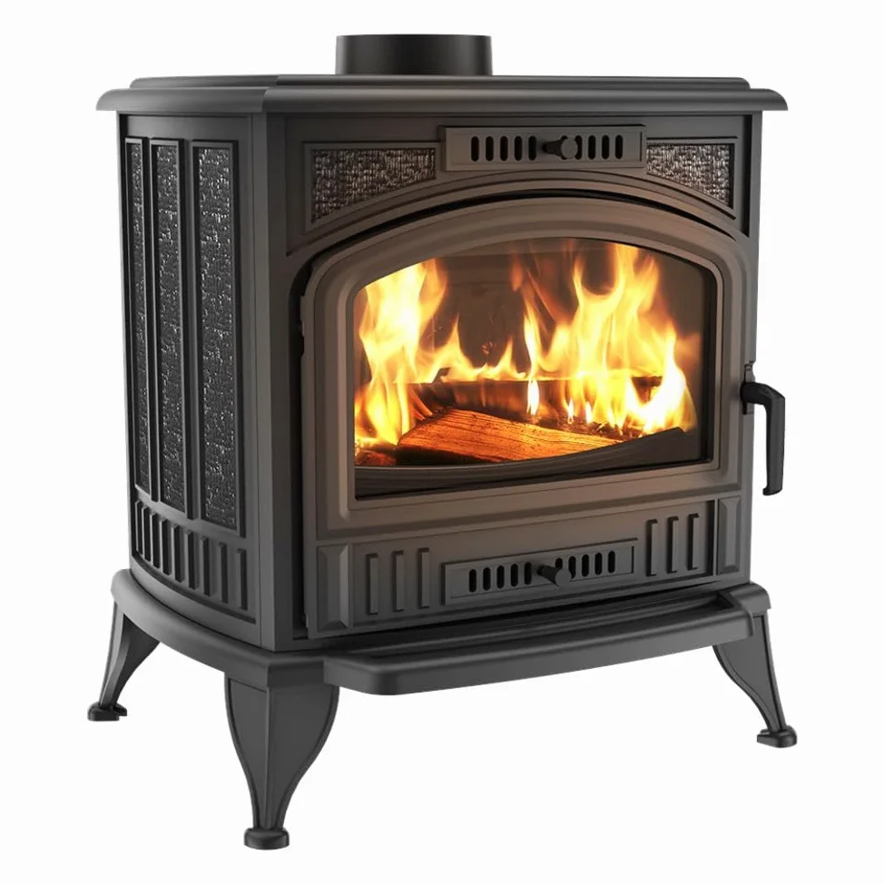 KRATKI KOZA K6 Stufa a legna in ghisa 8 kW Ø130 mm, gamma 7-11 kW – certificata ECO-design classe energetica A – stufa economica per ambienti rustici o tradizionali, stile vintage scandinavo