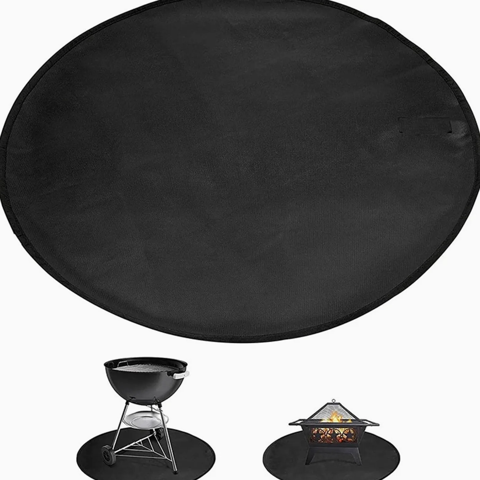Tappeti Per Camino Tappetino multifunzionale rotondo da 24/30/36 pollici for tappetino isolante campeggio esterno addensare for bracieri(36in/91cm)