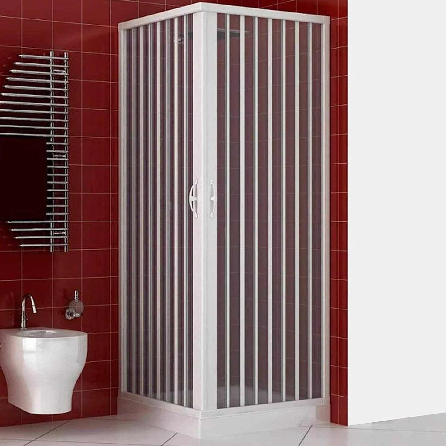 Box Doccia A Soffietto Angolare Riducibile Bianco Pastello Simply 70x70
