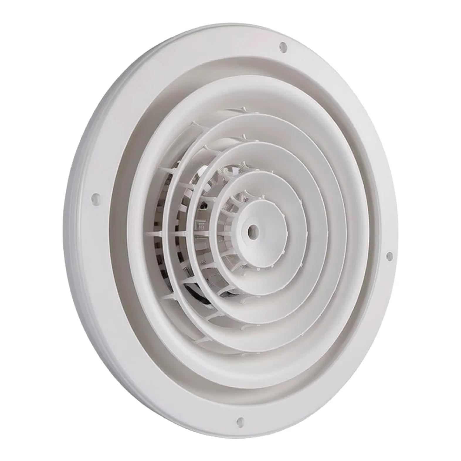 Griglia di ventilazione a soffitto rotonda 405 mm in ABS con distribuzione dell'aria regolabile per climatizzatori centrali e sistemi di ventilazione, bianca, adatta per casa e ufficio (405