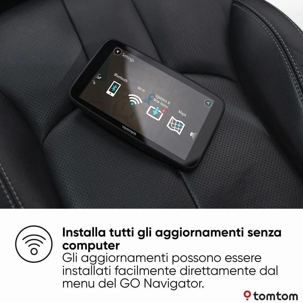 Navigatore per automobili TomTom GO Navigator (6 pollici, informazioni sul traffico in tempo reale e Avvisi su Tutor e Autovelox di prova, Mappe del mondo, aggiornamenti tramite WiFi)