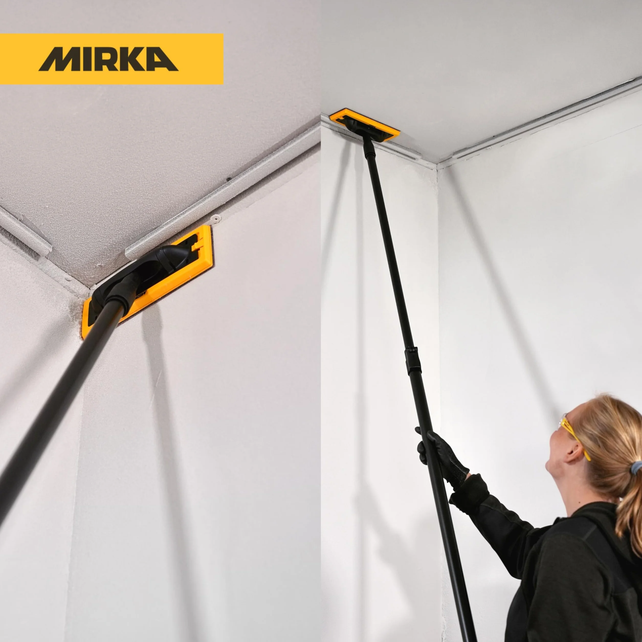 Mirka DecoSander Testa di levigatura stabilizzata 180° per pareti soffitti cartongesso