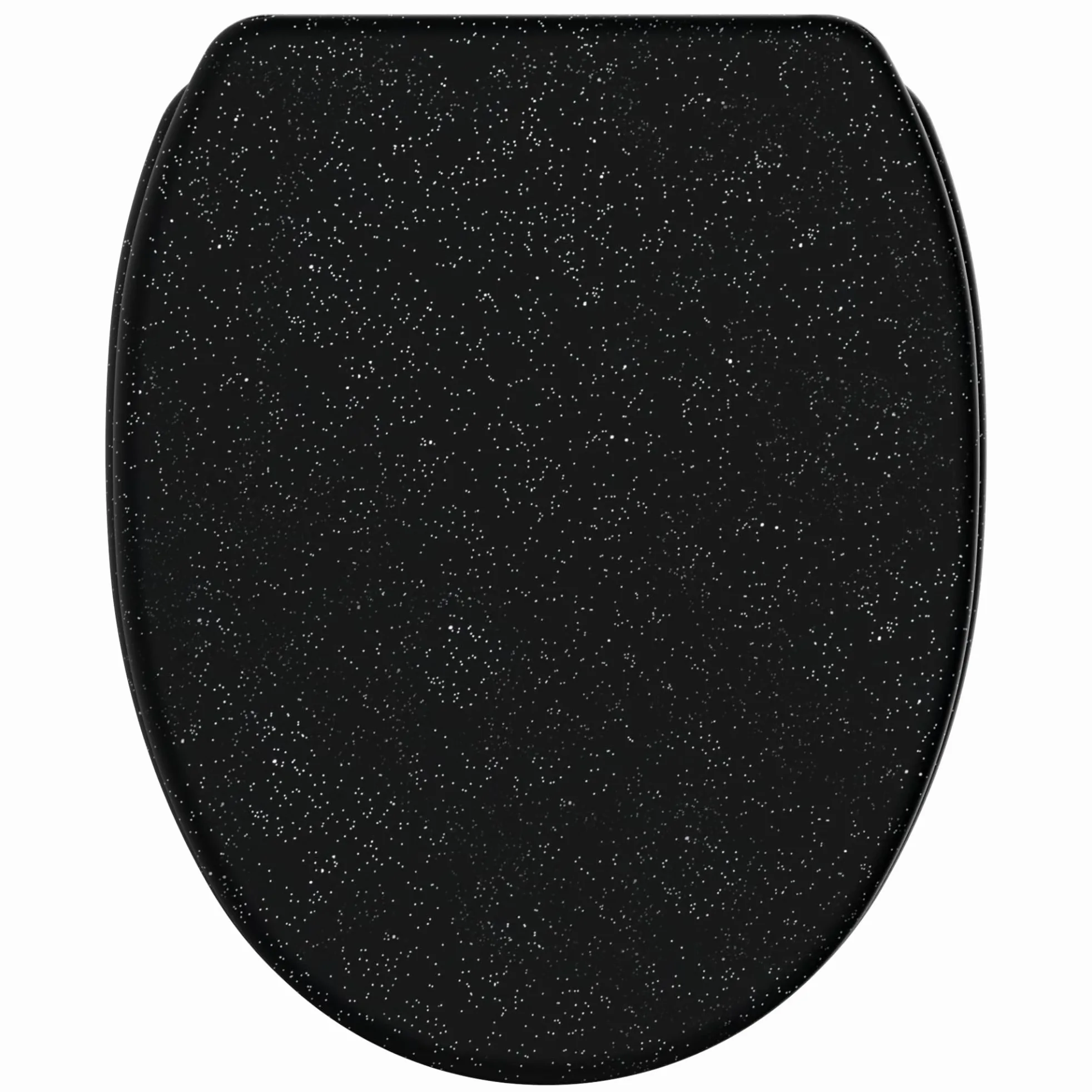 Sanilo Sedile WC con chiusura ammortizzata e sgancio rapido, il coperchio del WC può essere rimosso con la semplice pressione di un pulsante, facile montaggio dall'alto (Nero scintillante)