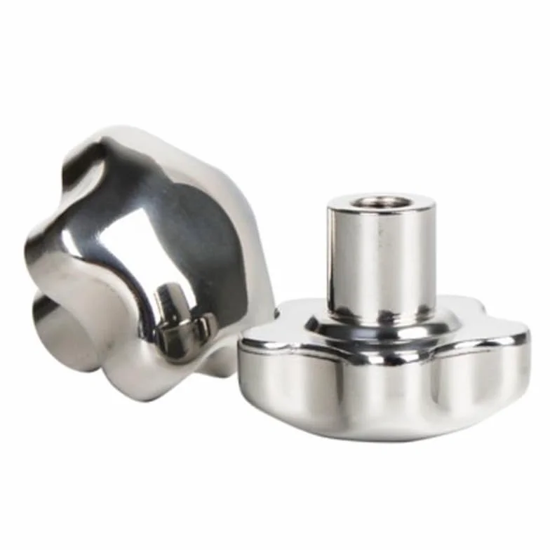 Manopola a Stella In Acciaio Inox 304 M8 Testa 42mm Dado di Serraggio