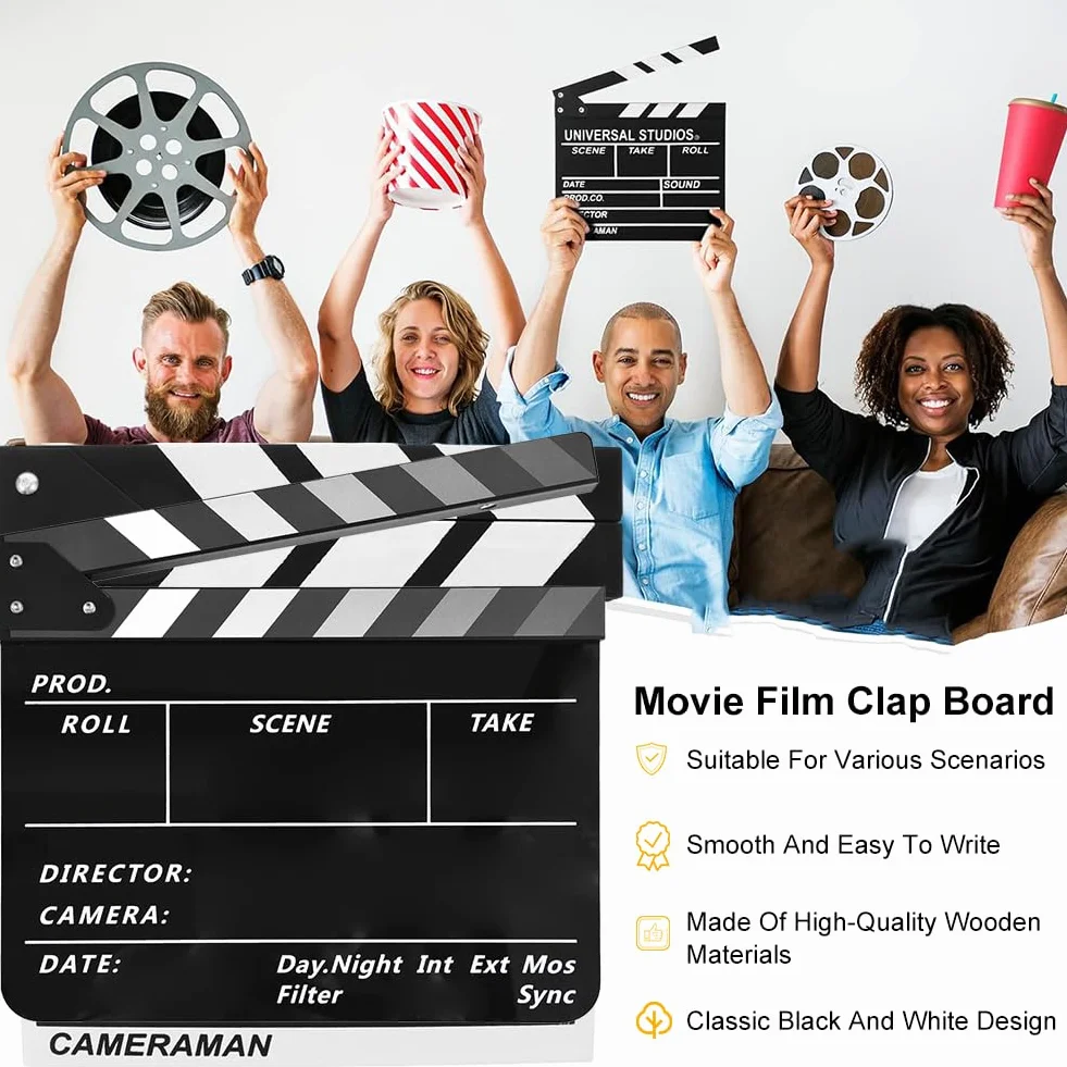Ciak Cinematografico,30x25cm Film Clapboard,Acrilico Film Clapperboard,Film Clapboard Acrilico,Regali per Cinefili,Cinema Gadget,Accessori Regista