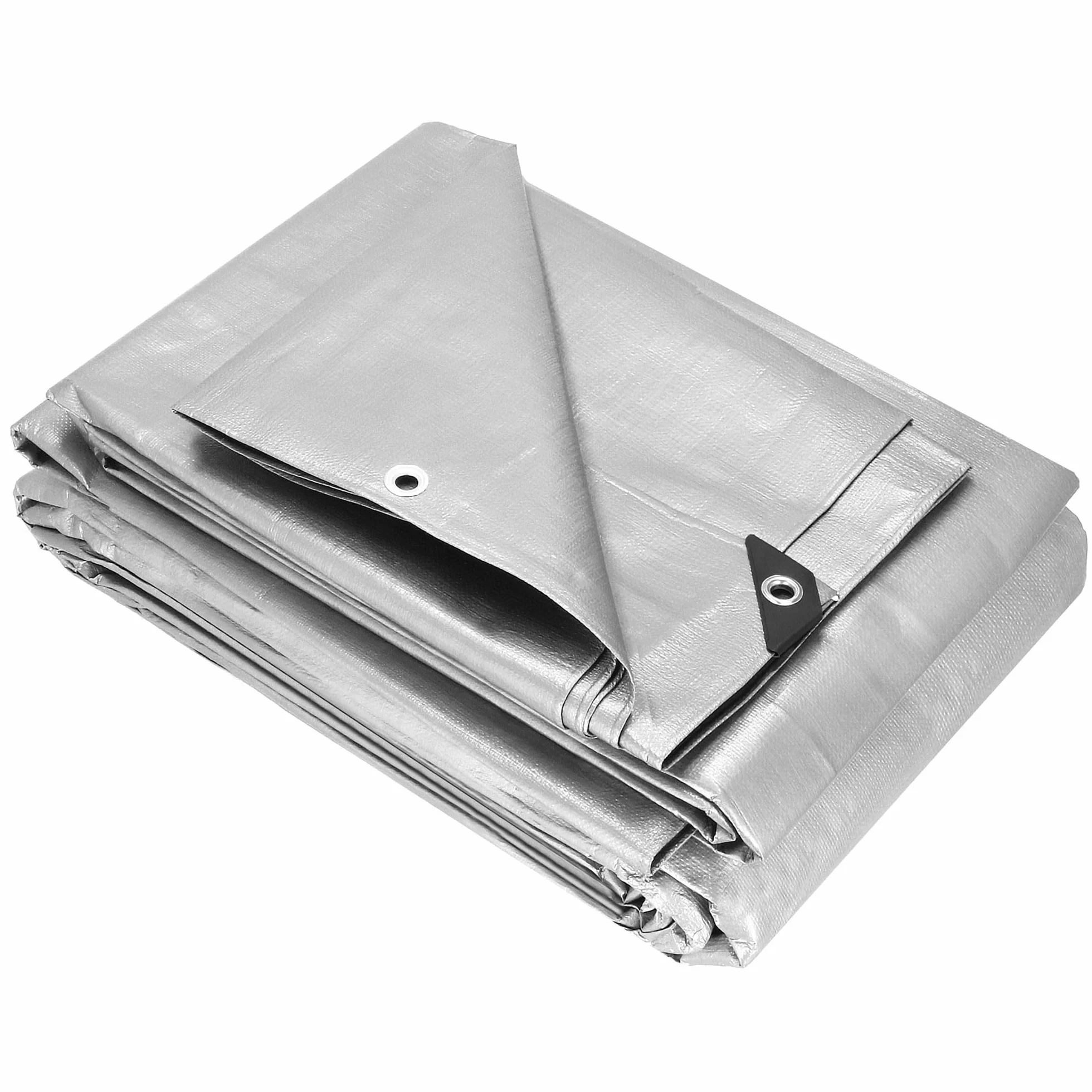 Telo 6x4m 130G Grigio Rinforzato Impermeabile Resistente ai Raggi UV Antigelo Telo di Copertura Telo Protettivo Polietilene per Giardino EDIFICIO Legno Macchine – Springos