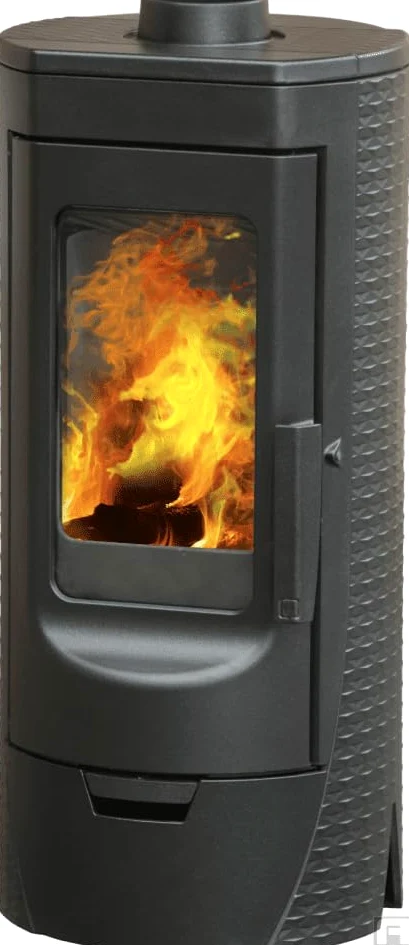 Plamen Tara - Stufa a legna in ghisa, potenza nominale 6 kW, efficienza dell'84%, classe energetica A+, design moderno, colore: nero