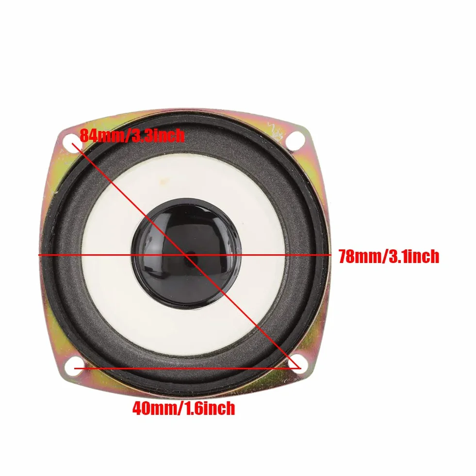 Pusokei Altoparlante a frequenza Piena da 3 Pollici Altoparlante 4ohm 5W Suono Surround Stereo ad Alta sensibilità per Cassa di risonanza multimediale