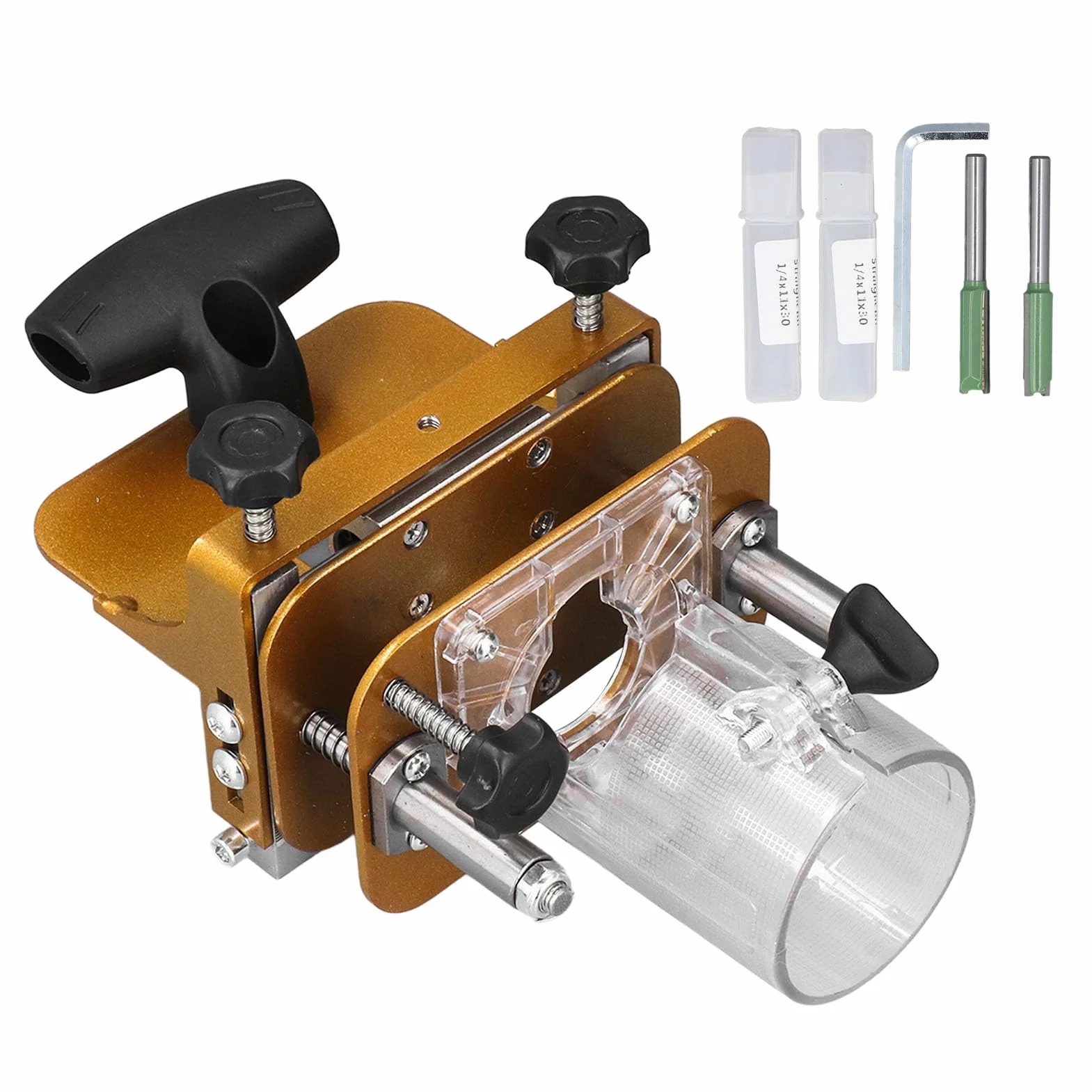 Mortasatrice 2 in 1, Localizzatore di scanalature per fresatrice per legno, Mortasa e tenone in acciaio inossidabile