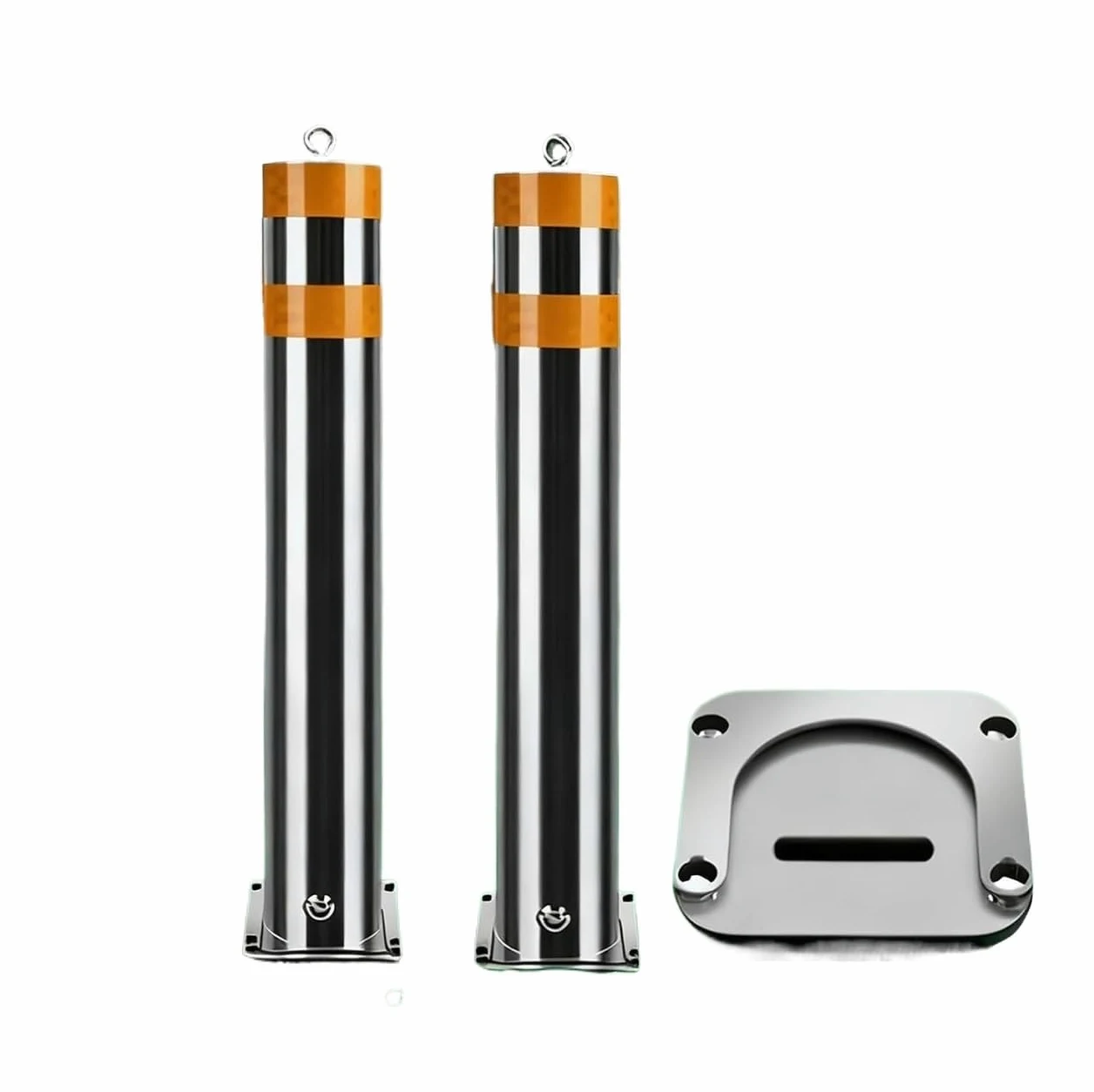 Generico Set di 2 dissuasori di parcheggio Riflettenti Rimovibili in Acciaio Inossidabile (75 cm) - Ideali per vialetti e parcheggi, Maggiore visibilità e Sicurezza, durevoli e Resistenti alle intemp