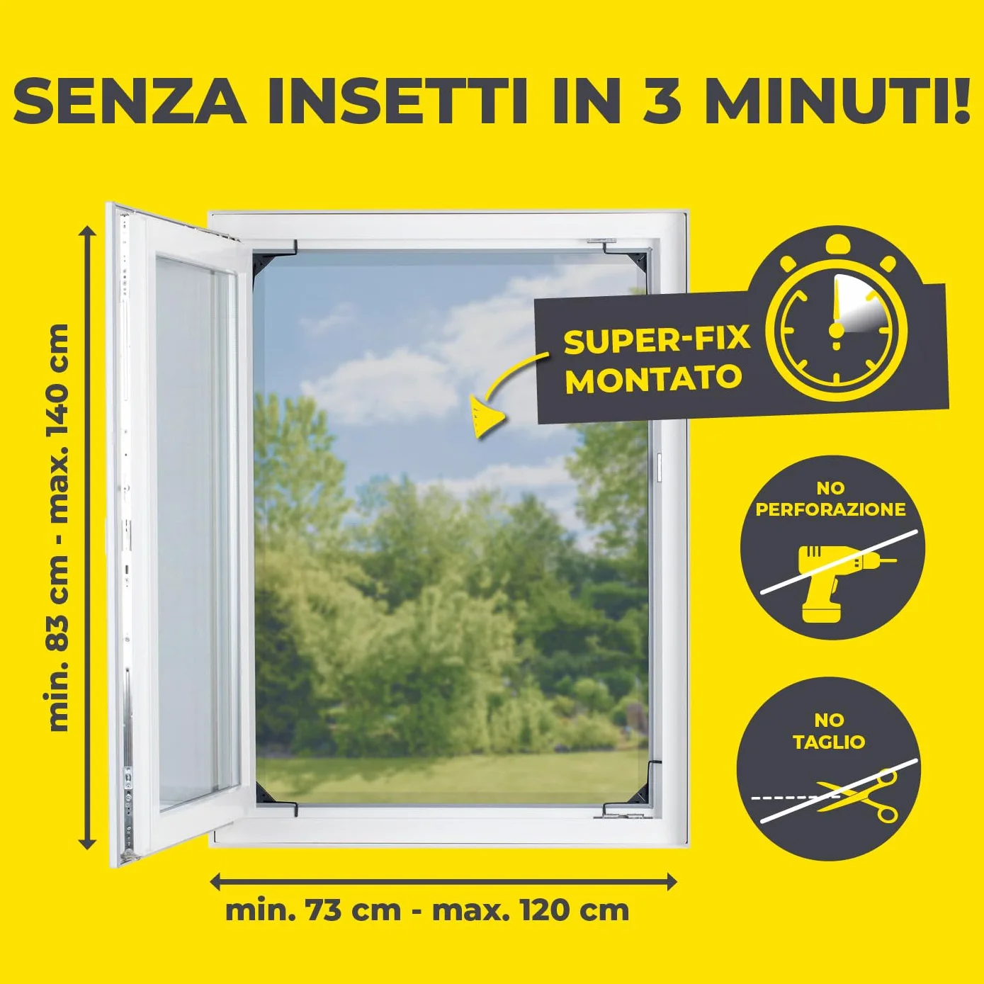 EASYmaxx Insect Protect Zanzariera telescopica Rete Anti-Insetti Antracite 1 Szt.