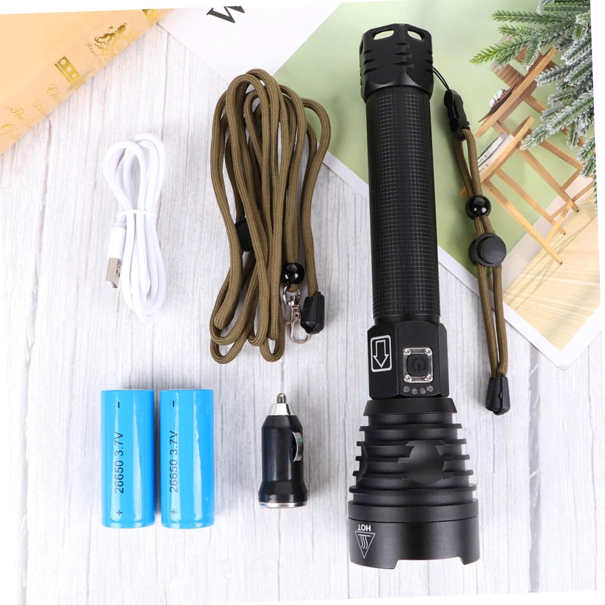 Gatuida Torcia Elettrica Ricaricabile USB Display Carica Batteria, Potente Xhp 90, Lega di Alluminio, Zoom Regolabile, 3 Modalità e Flash, per Pesca e Escursionismo