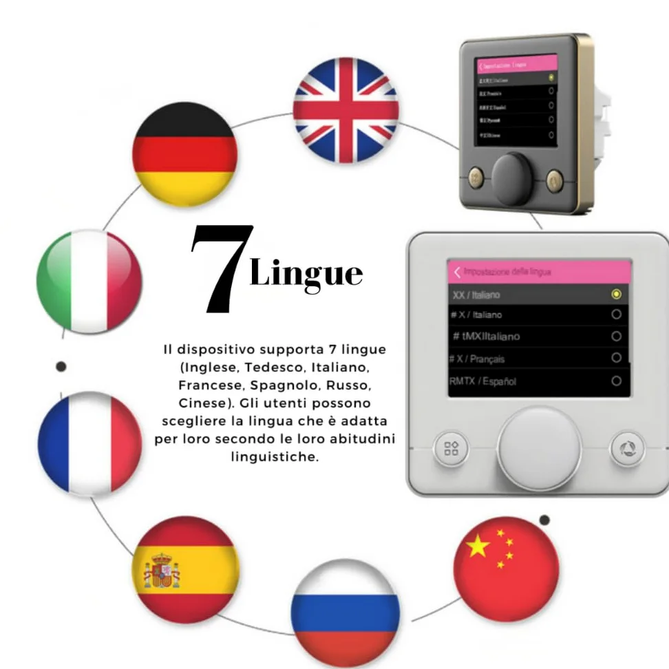 Termostato Temperatura Smart System Wifi. Sensore Temperatura - App Tuya e Smart Life, Termostato Ventilconvettore Programmazione - Schermo LCD IPS TFT, Alexa, 7 Lingue