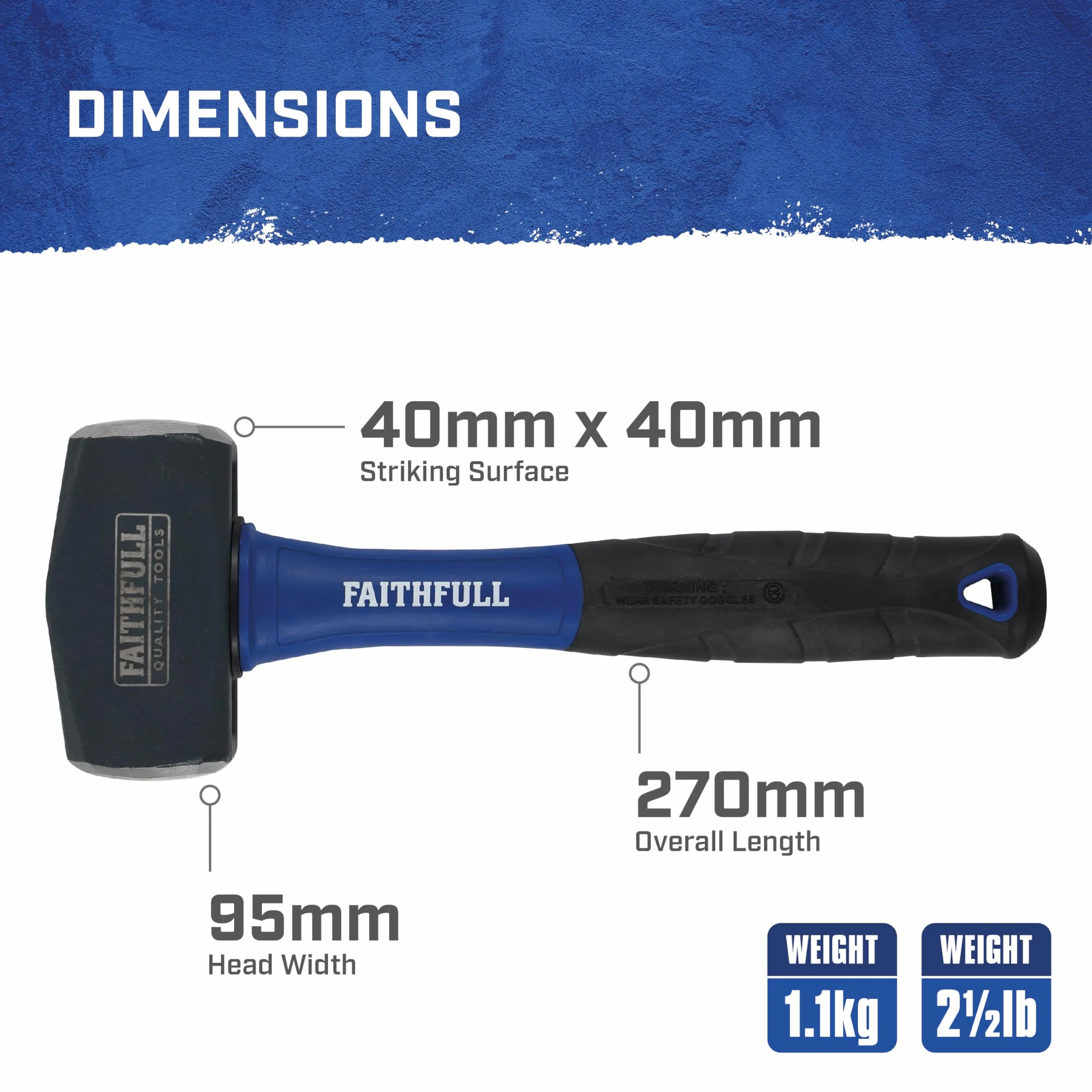 Faithfull Mazza in fibra di vetro 1,13 kg