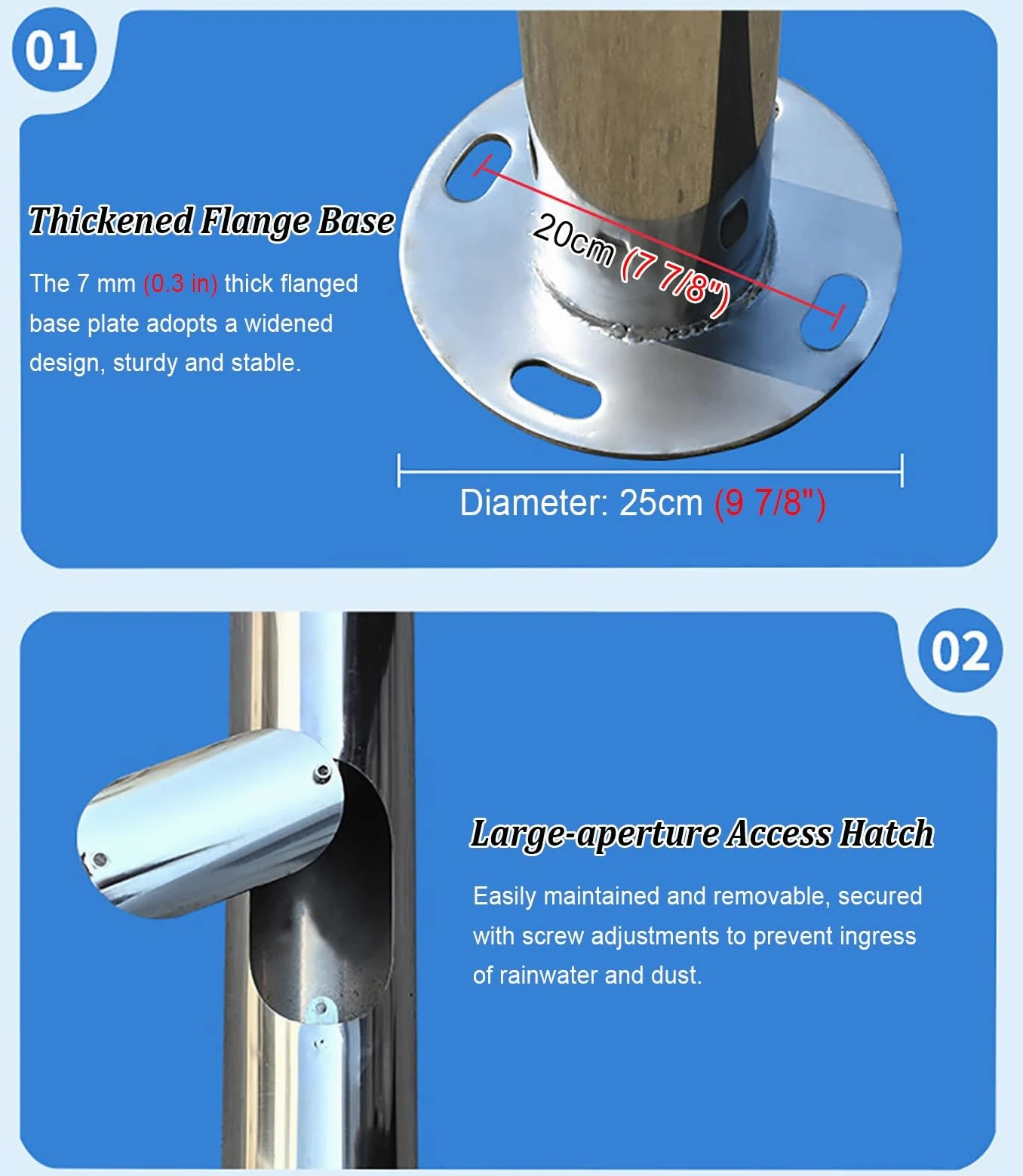 Supporto per telecamera di sicurezza in metallo per esterni, supporto di sorveglianza per telecamere a cupola/pistola, colonna universale per monitor per pollaio, capannone da fienile, 3 m