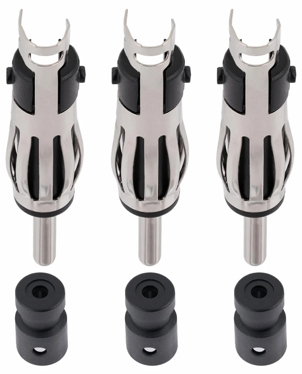 Vecys 3 Pezzi Connettore DIN Autoradio Maschio FM AM Antenna Universale per Auto Spina DIN Connettore in Rame per Cavo Coassiale di Estensione RG174