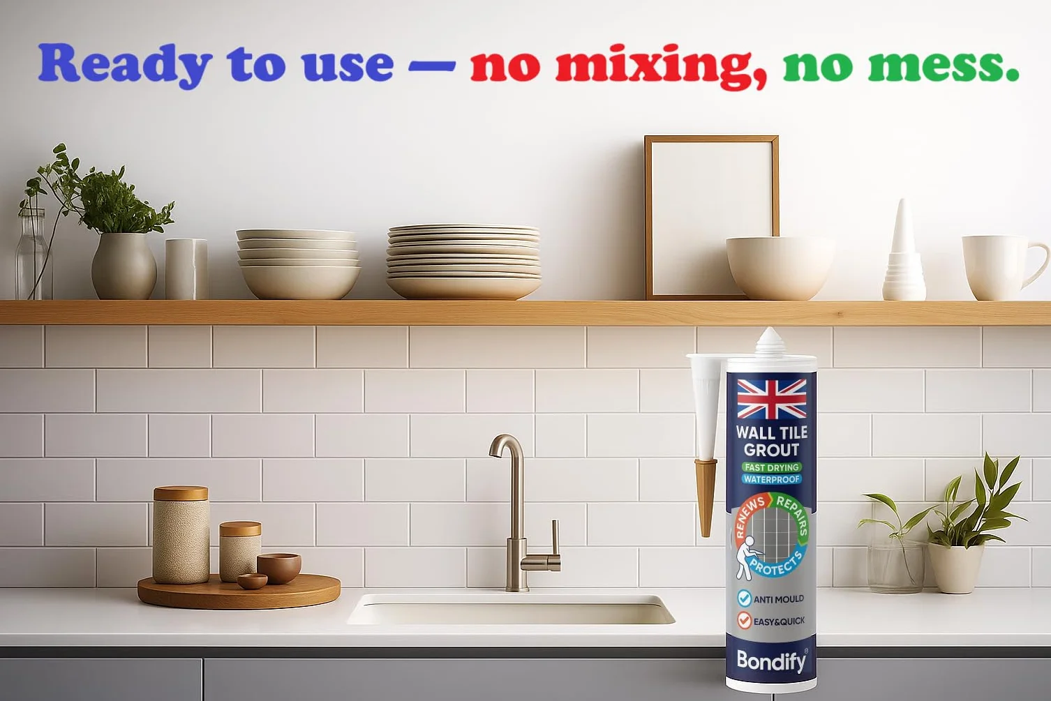 Grout Repair Kit Grey 450g x 2 Cartuccia ANTI-MUFFA Stucco per Piastrelle Bagno Doccia Pavimento Sigillante