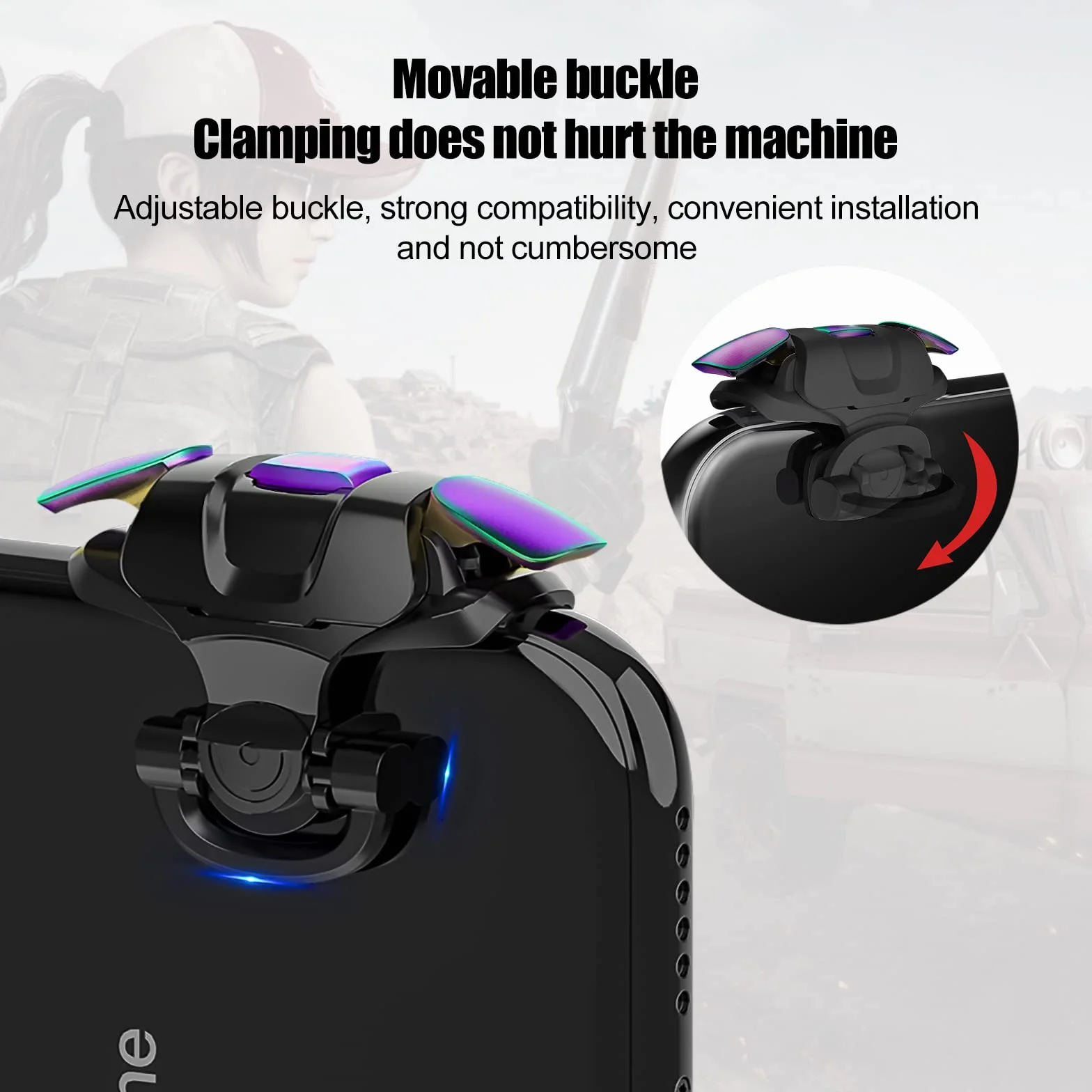 Newseego PUBG Mobile Game Trigger, PUBG Mobile Phone Trigger L1R1 Armor Style Colorful Pubg Game Trigger Spara Joystick di Controllo Sensibili Aim & Fire Game Pulsante Telefono per PUBG