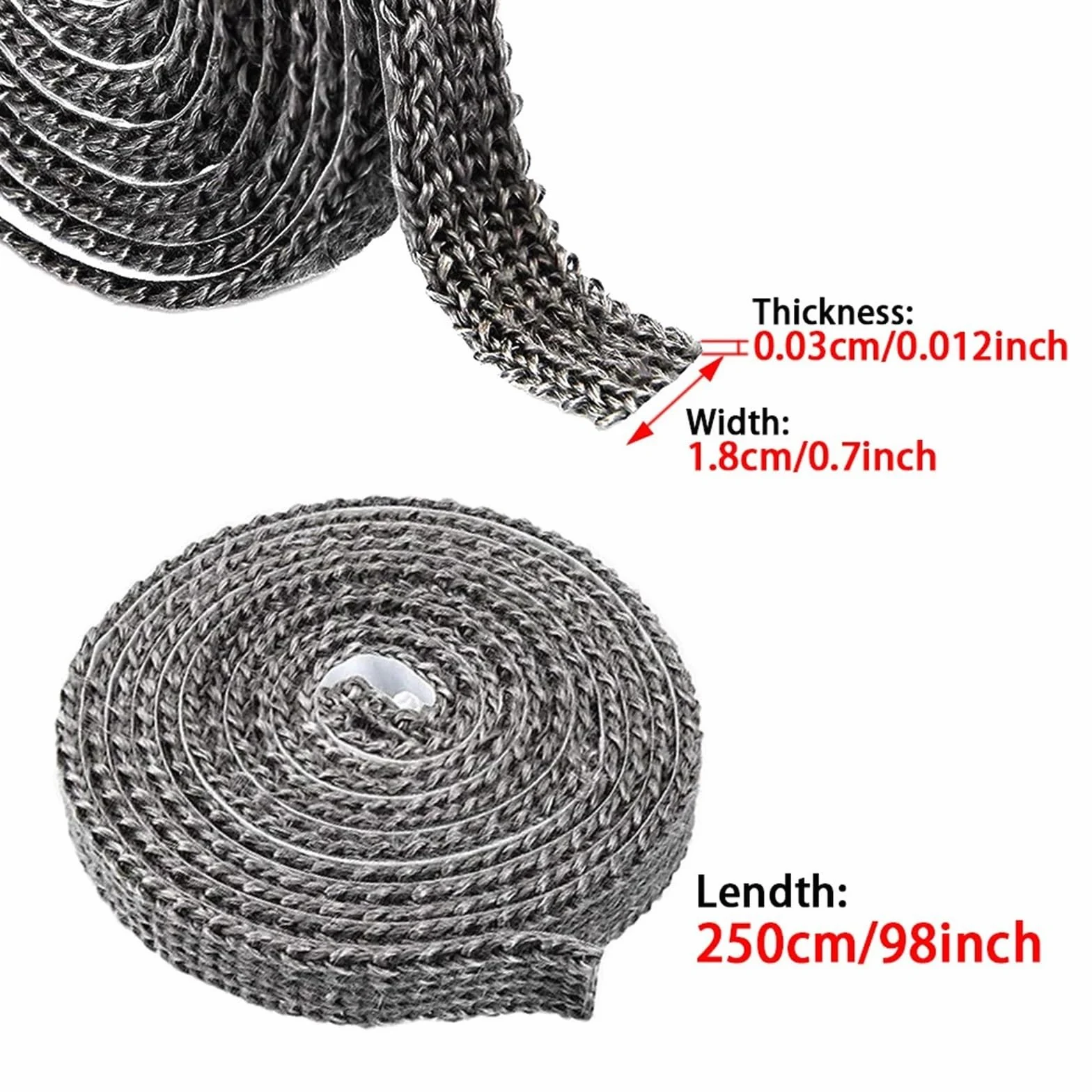 Guarnizione Stufa a Legna Nastro sigillante for camino 18X3.0MM | Guarnizione autoadesiva for stufa for porta camino con corda for focolare aperto da 2,5 m
