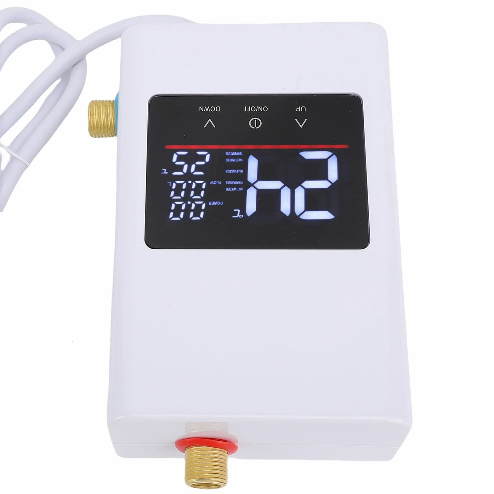 Scaldabagno Elettrico Istantaneo, Riscaldatore D Acqua Senza | Ingresso in Acciaio Inox e Ottone, Montaggio a Parete, 4,5 KW, per Casa