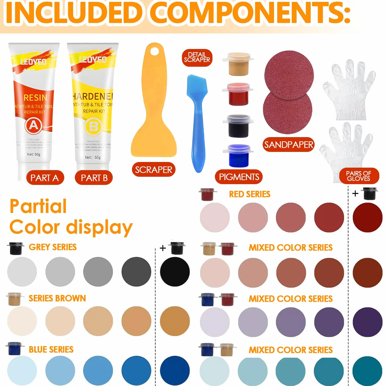 Kit Riparazione Piastrelle Gres Porcellanato Vasca da Bagno per Buchi Crepe Graffi